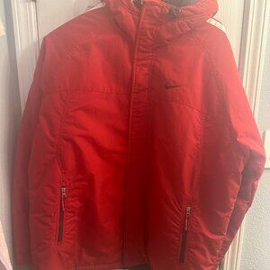 Nike Mens Full Zip Insulated Jacket Down Filled Red Size XL